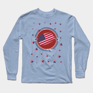 Stars and Stripes All Over - Vintage American Flag Long Sleeve T-Shirt